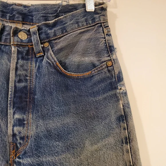 Levi's Big E Cropped Cuffed Selvedge Jean's Size 30x25.5 RARE